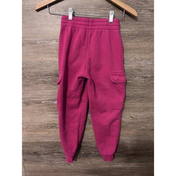 Nike Kids Girls Pink Fleece Cargo Joggers Pants SIze Small 4-5 Yrs Barbie - Picture 9 of 10